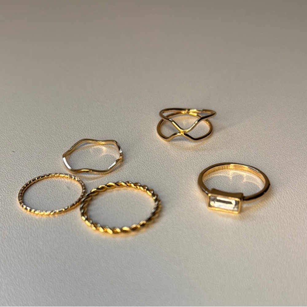 5pc Gold-Tone Ring Set